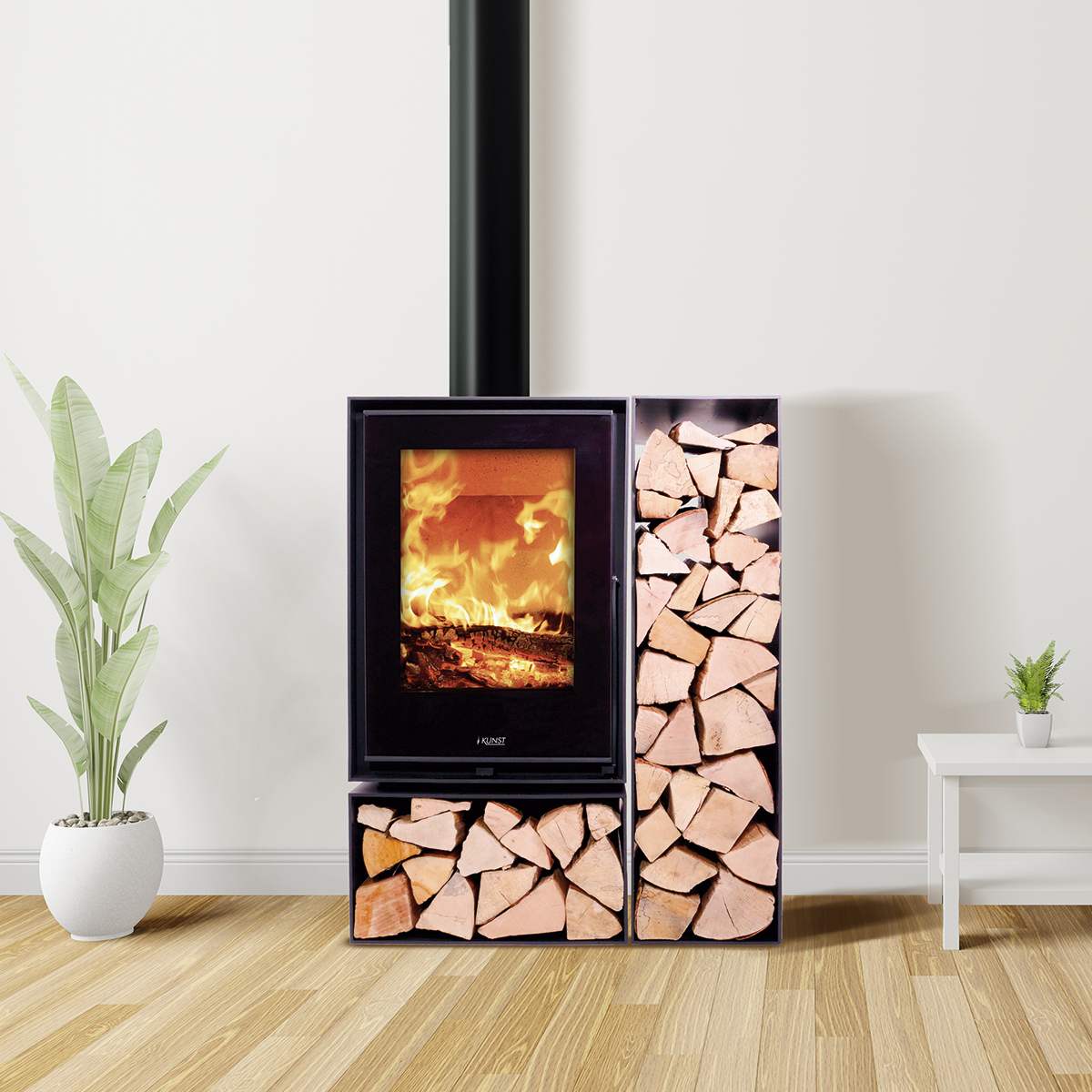 Kunst Stoves Ficus Side Store - Ofen mit Holzfächern