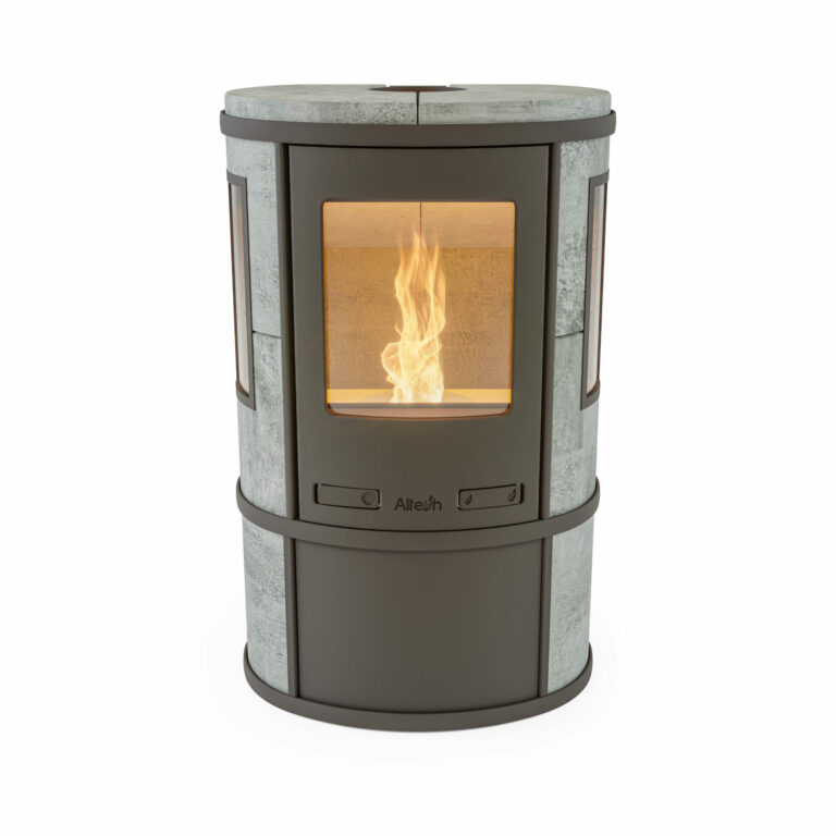 Altech Ecosy stromloser Pelletofen mit Seitenscheiben