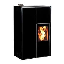 Wassergeführter Pelletofen Ecoforest Hidrocopper 18 Slim Plus Farbe schwarz