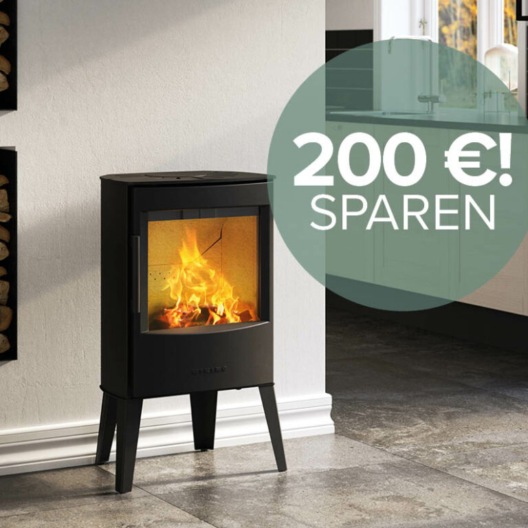 Holzofen mit Automatik Wiking Mini 2 mit lwngen Beinen