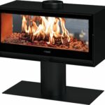 Tunnelkamin Kunst Stoves Vista - Kaminofen mit 2 Scheiben auf Säulenfuss