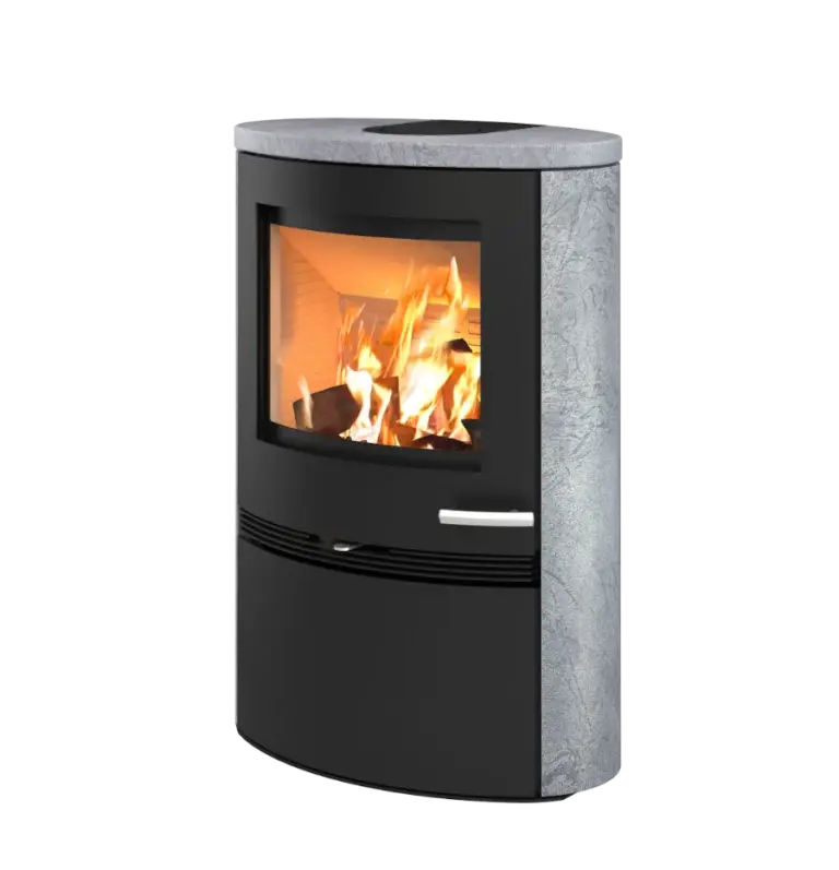 TermaTech TT22HS-CG TermaStone Grey Kaminofen Ofen GmbH ofen.gmbh Original-Produktfoto TermaTech TT22HS-CG - Effizientes Design und stilvolle Wärme mit Betonverkleidung Kaminofen