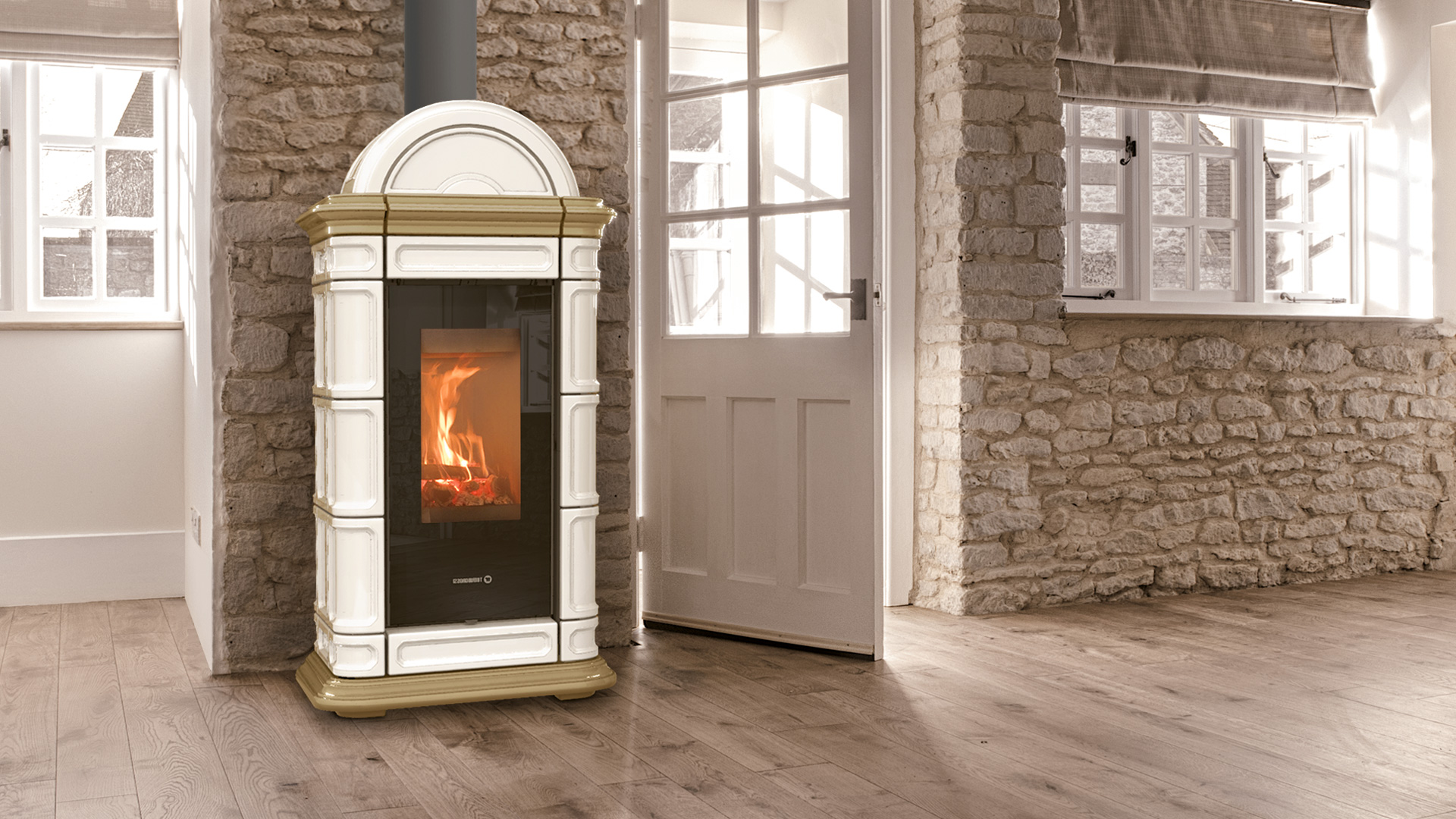 Thermorossi Lienz Wood – Kaminofen Ofen GmbH ofen.gmbh Thermorossi Lienz Wood – Originalfoto des Herstellers im Wohnambiente