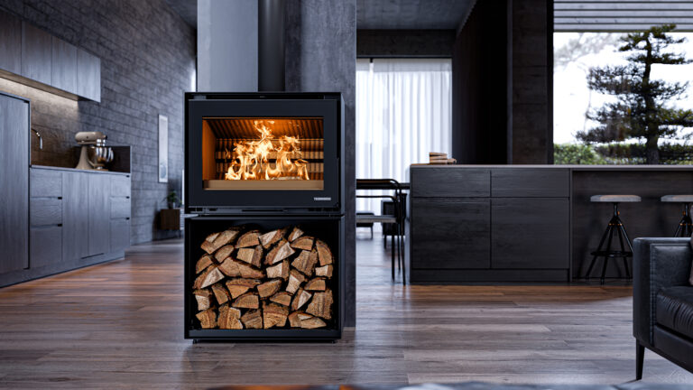 Thermorossi Moonlight mit Holzfach – Originalfoto des Herstellers im Wohnambiente
